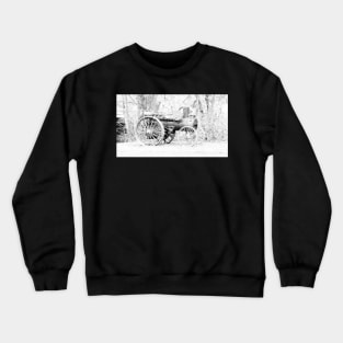 vintage Vernonia Christmas old fashioned steam tractor black and white Crewneck Sweatshirt